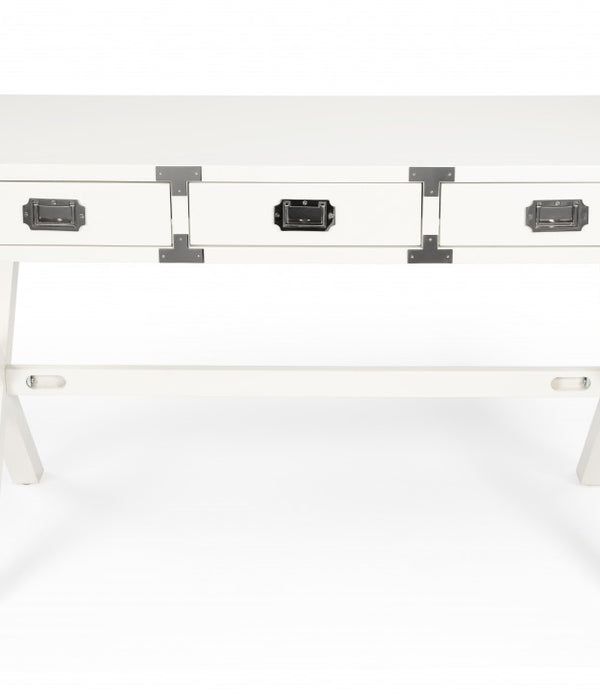 Modern White Campaign Style Desk