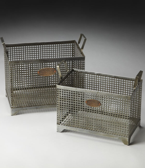 Set of 2 Iron Storage Baskets