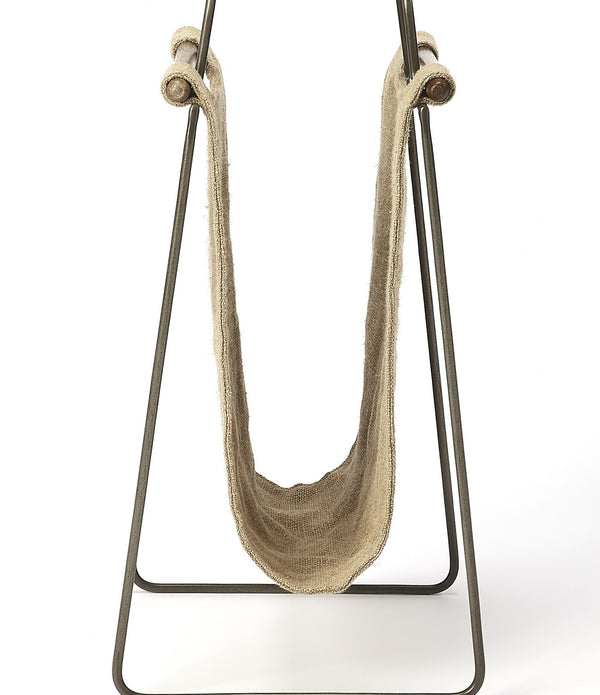 Hanging Burlap and Iron Magazine Rack