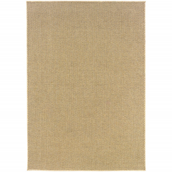 7’x10’ Solid Sand Beige Indoor Outdoor Area Rug