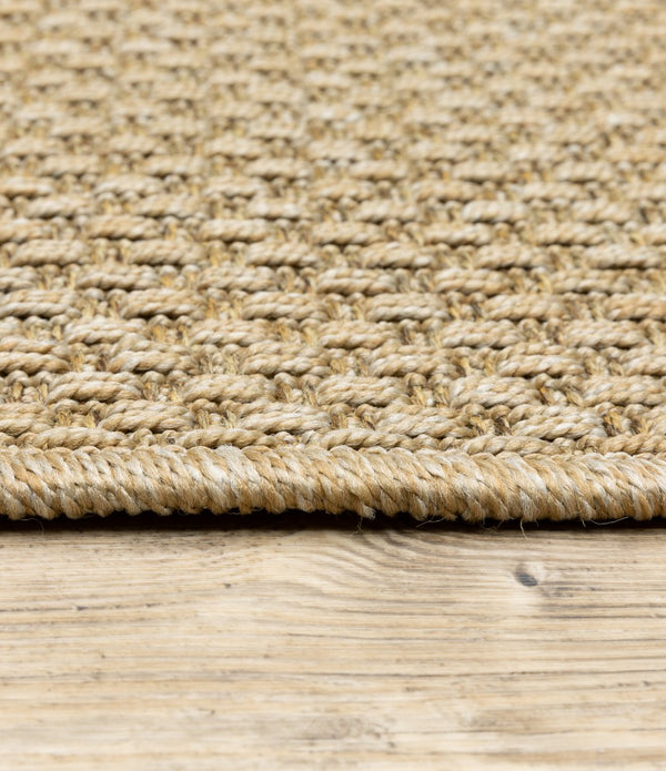 8’ Round Solid Sand Beige Indoor Outdoor Area Rug