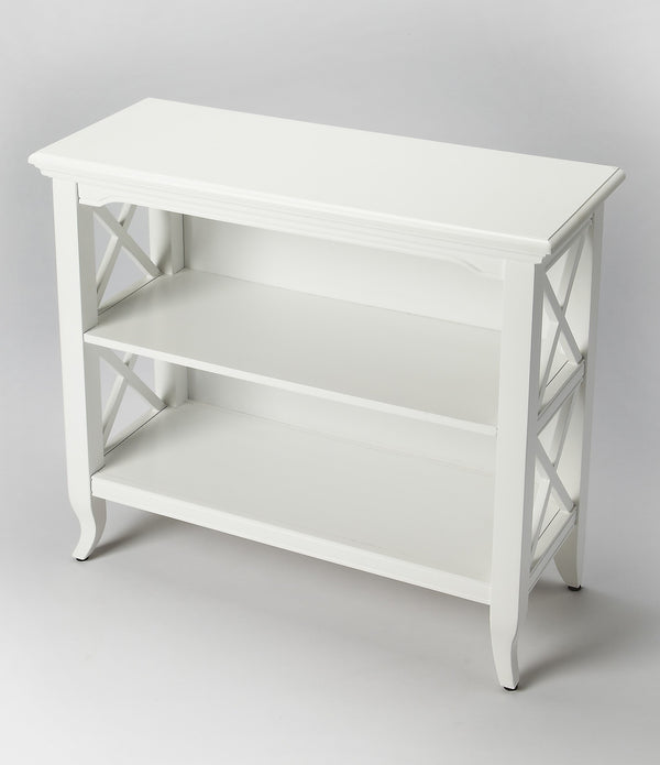 Newport Glossy White Low Bookcase