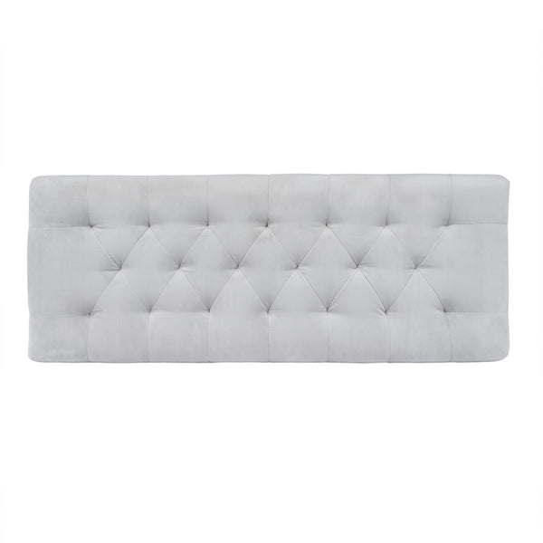 Cream Tufted Velvet and Acrylic Bench