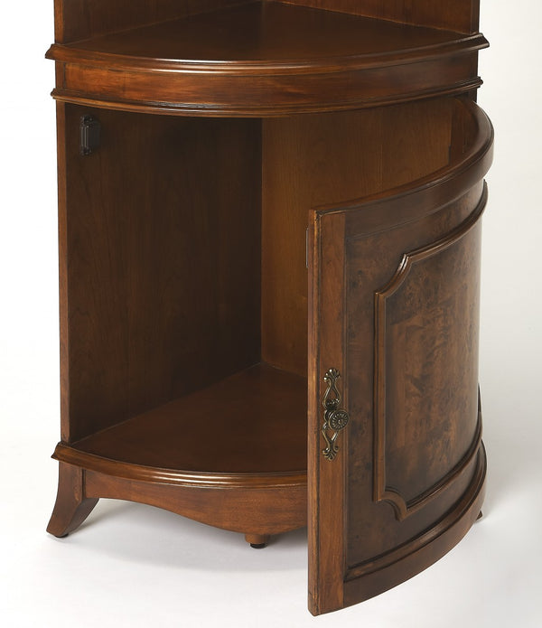 Dowling Olive Ash Burl Corner Cabinet