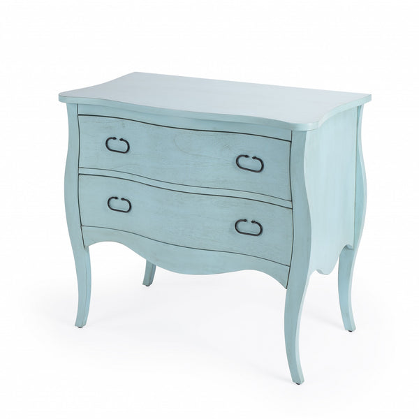 Distressed Blue 2 Drawer Bombay Chest