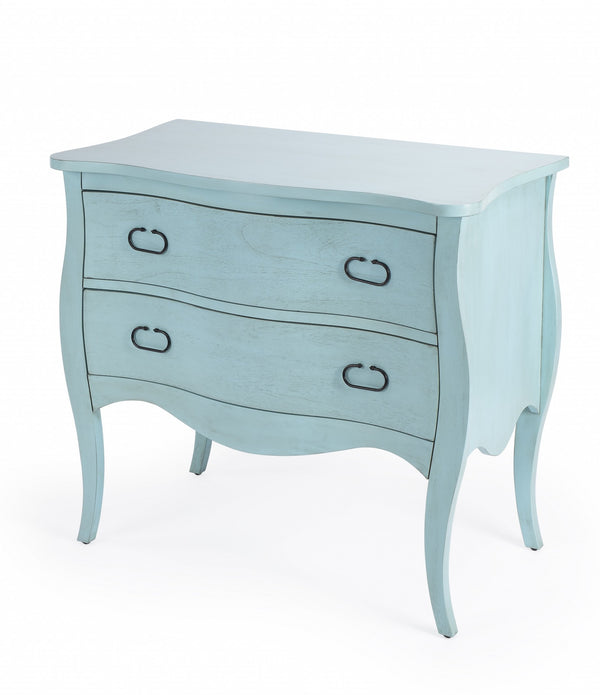 Distressed Blue 2 Drawer Bombay Chest