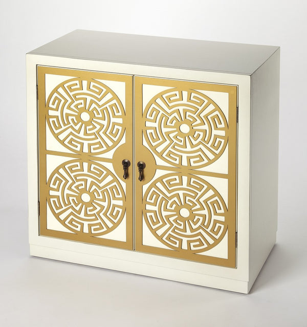 Kiku Gold & White Accent Cabinet