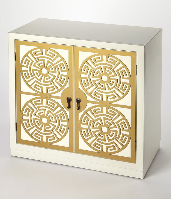 Kiku Gold & White Accent Cabinet