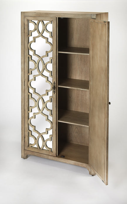 Morjanna Greige Mirrored Armoire