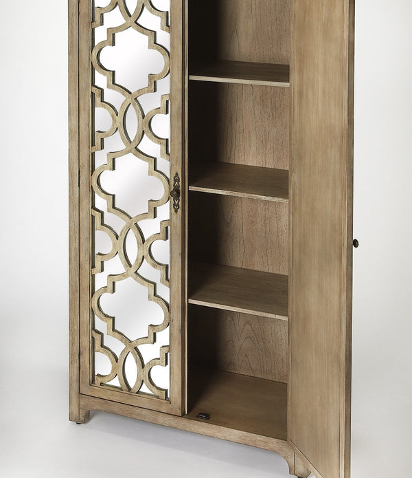 Morjanna Greige Mirrored Armoire