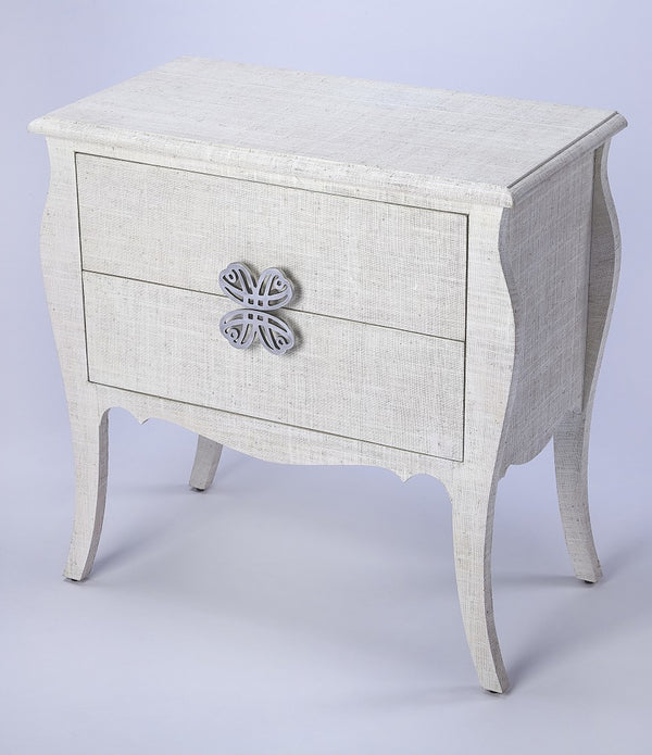 Felicia White Raffia Accent Chest