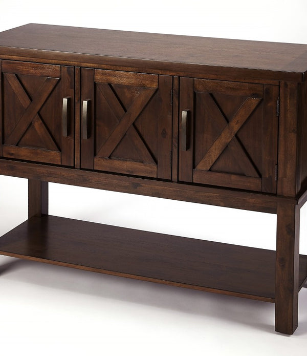 Rustic Natural Dark Brown Buffet Cabinet