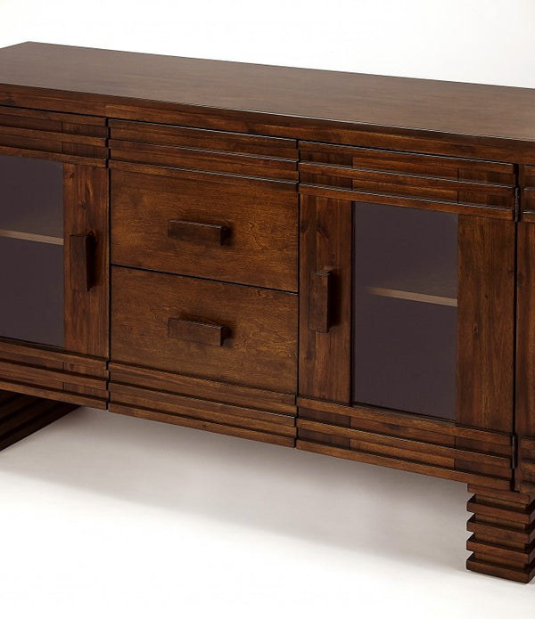 Dark Brown Deco Sideboard Buffet Cabinet