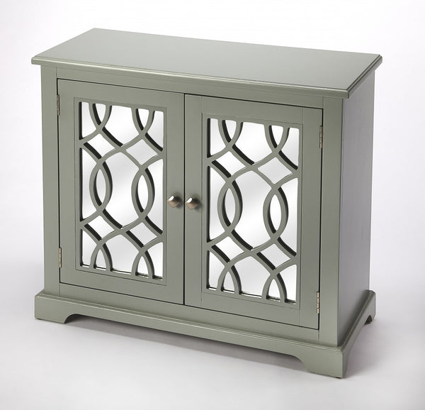 Ellena Gray Mirrored 2 Door Accent Cabinet