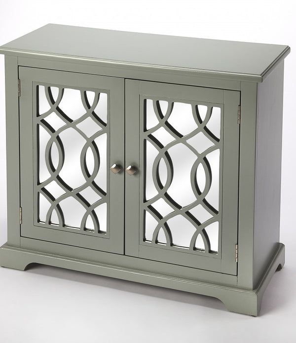 Ellena Gray Mirrored 2 Door Accent Cabinet