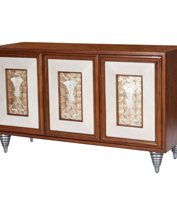 Shelly Leather & Capiz Shell Inlay Sideboard