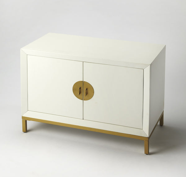 Monika White & Gold Accent Chest