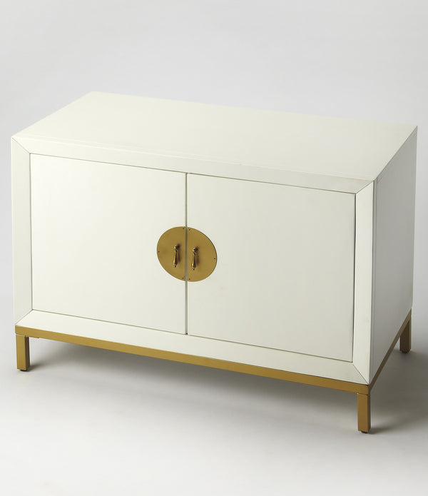 Monika White & Gold Accent Chest