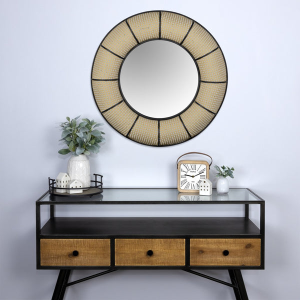 Farmhouse Style Round Wall Mirror