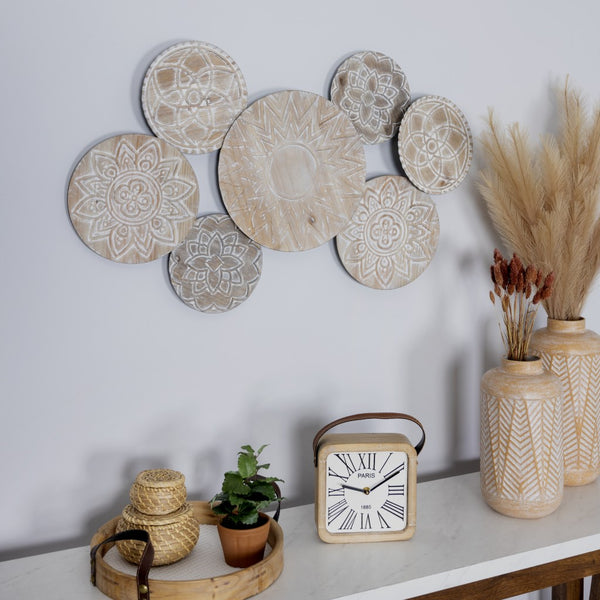 Farmhouse Style Wooden Table Clock