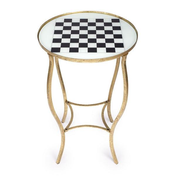 Antique Gold Black and White Game Table