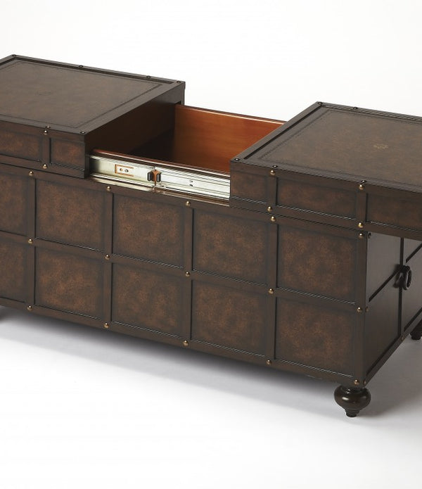 Faux Leather Storage Coffee Table