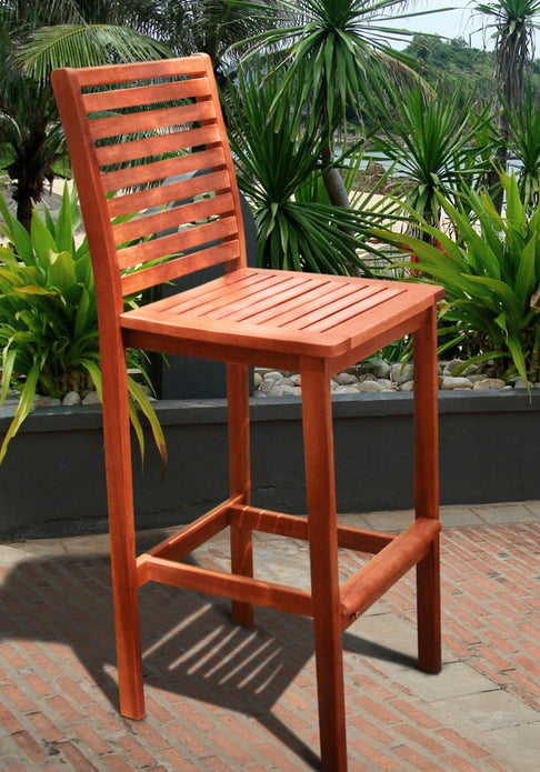 Brown Bar Chair with Horizontal Slats