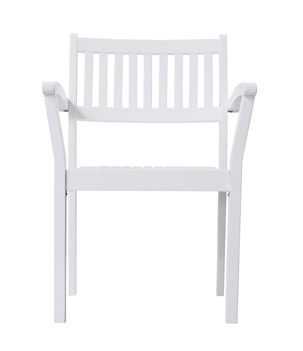 Set of Two White Stacking Armchairs