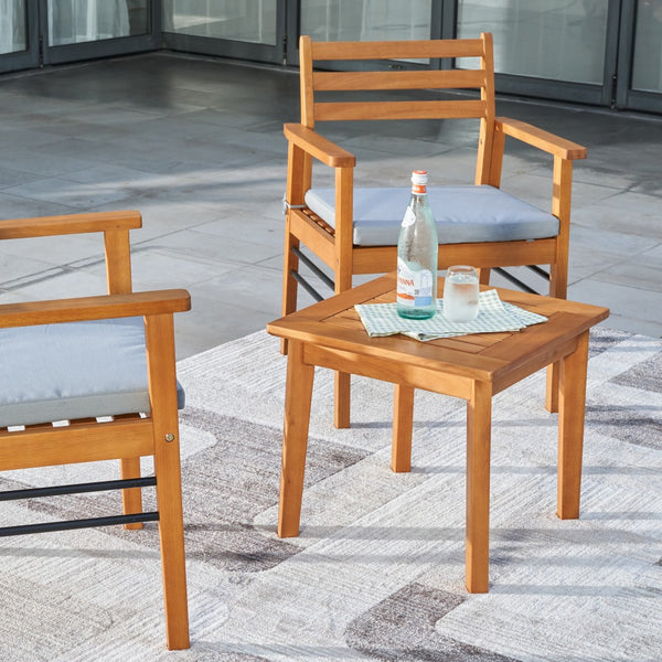 Natural Wood Patio Side Table