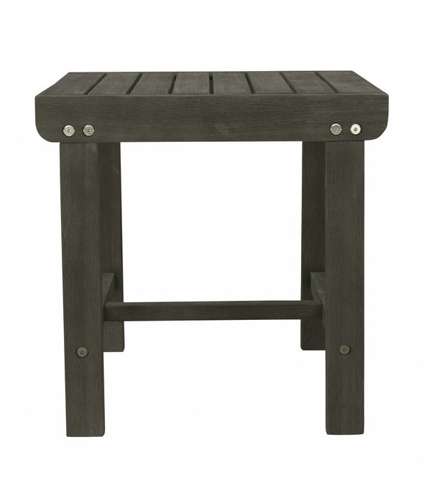 Dark Grey Outdoor Wooden Side Table