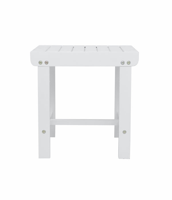 White Outdoor Wooden Side Table