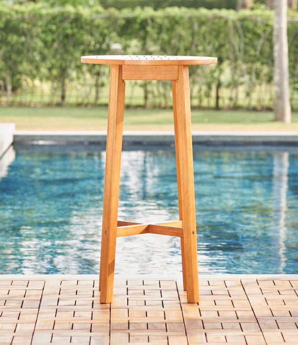 Natural Wood Round Bar Table