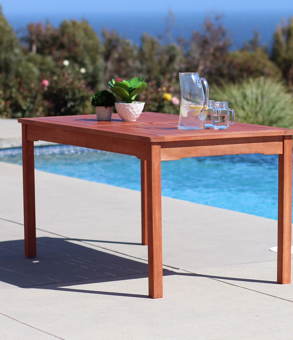 Sienna Brown Dining Table with Straight Legs