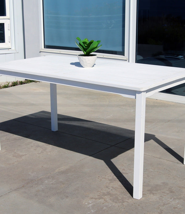 White Dining Table with Straight Legs