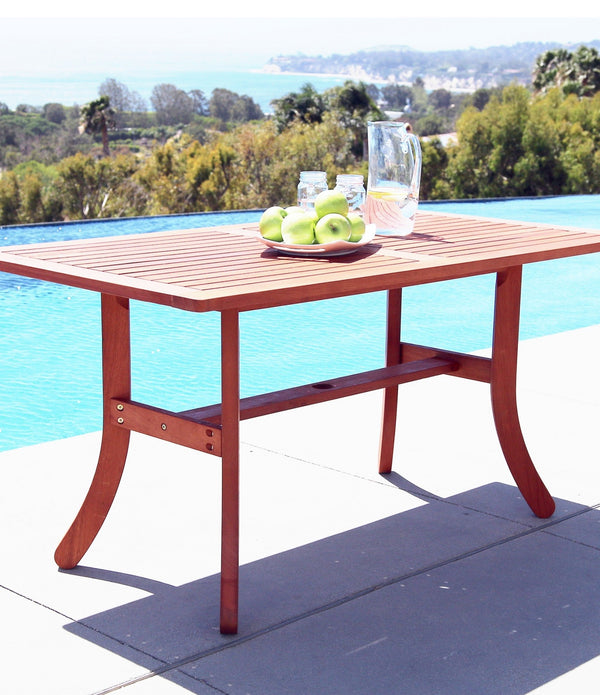 Sienna Brown Dining Table with Curved Legs