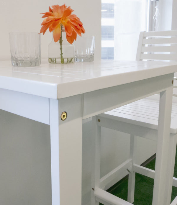 White Square Bar Table