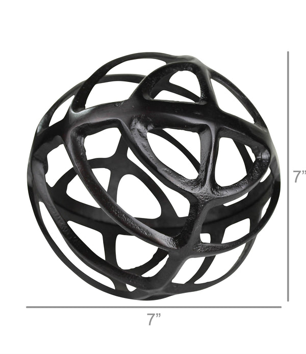 Black Metal Geometric Sphere