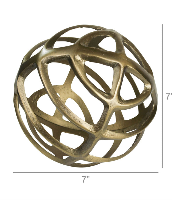 Gold Metal Geometric Sphere