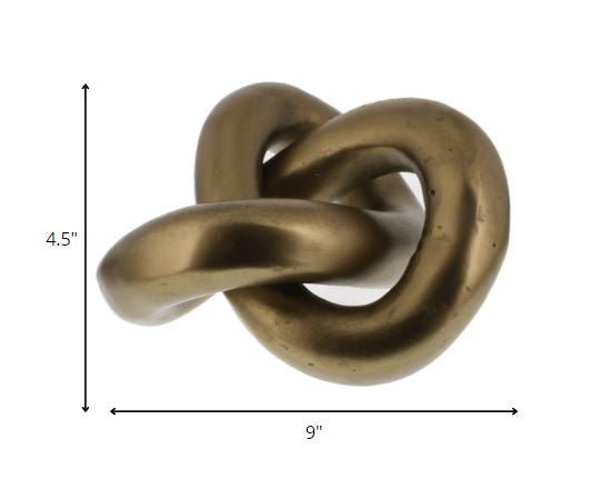 Gold Metal Knot Sculpture