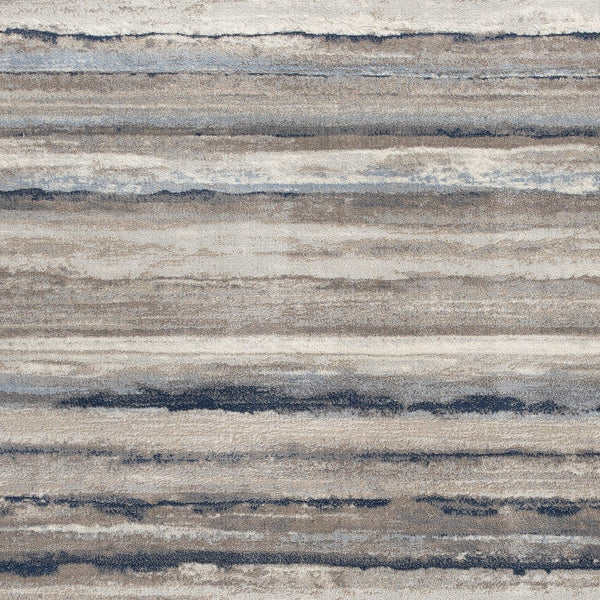 4’ x 6’ Blue and Beige Distressed Stripes Area Rug