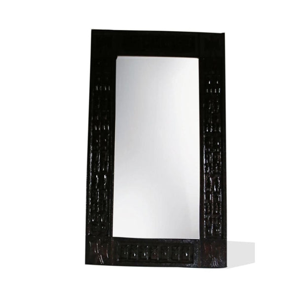 Solid Wood West African Hand Carved Wall Mirror