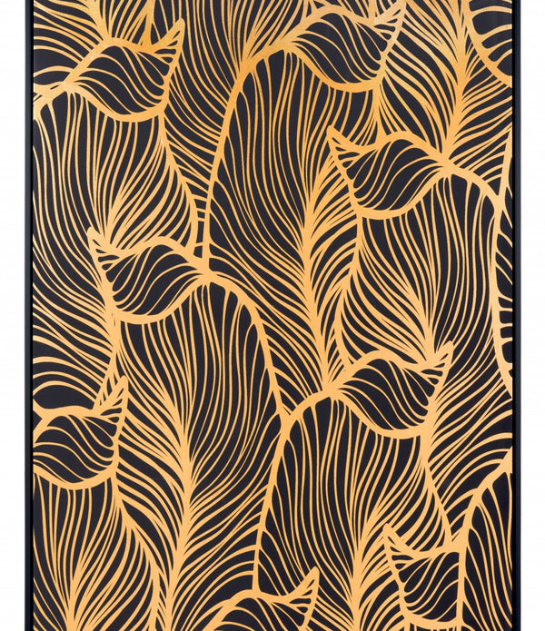 Black and Gold Modern Floral Wall Art