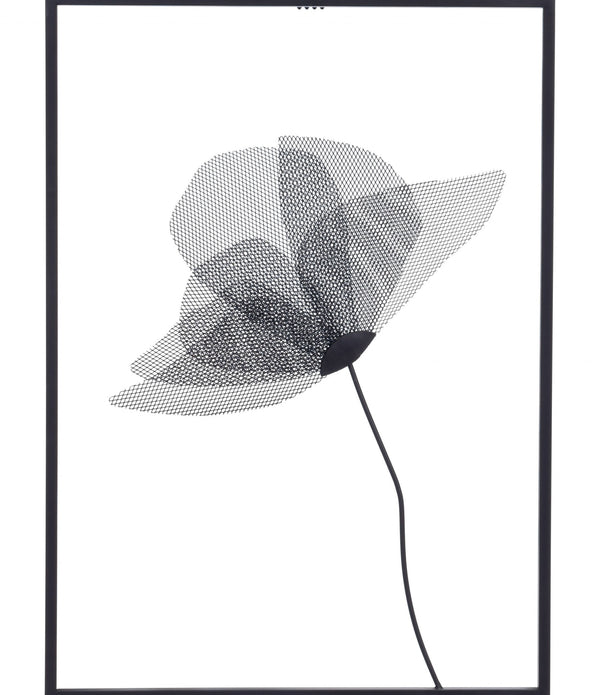 Matte Black Modern Bloom Wall Art