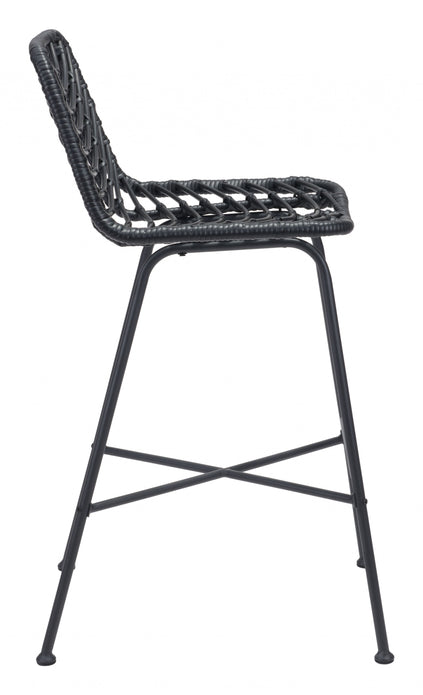 Woven Chevron Black Bar Chair