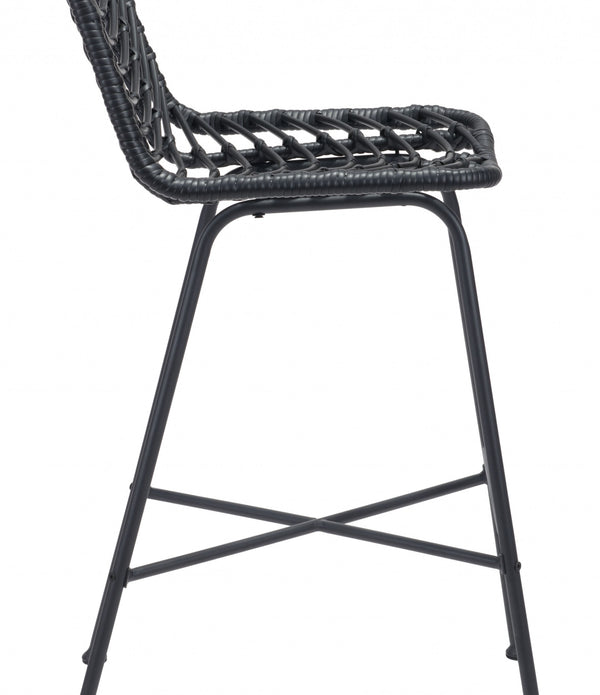 Woven Chevron Black Bar Chair