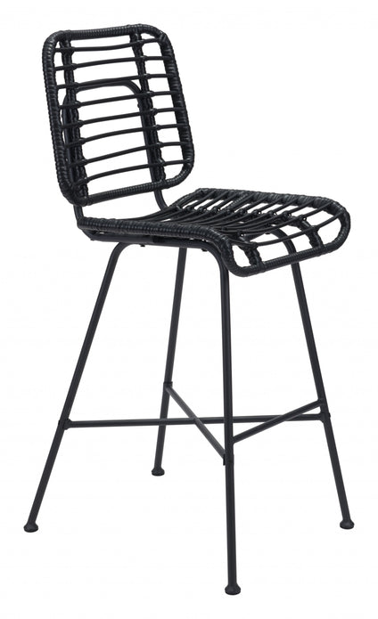 Woven Black Bar Chair