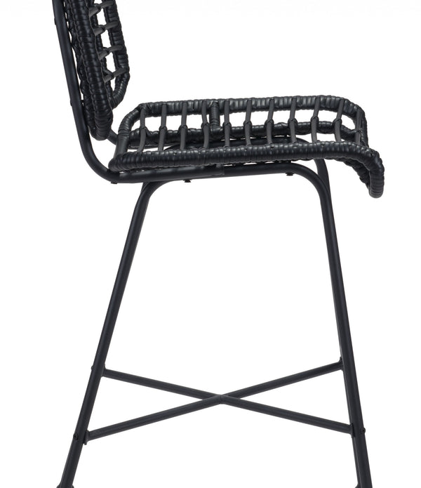 Woven Black Bar Chair