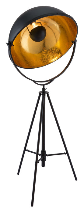 Black and Brass Retro Tripod Floor Lamp