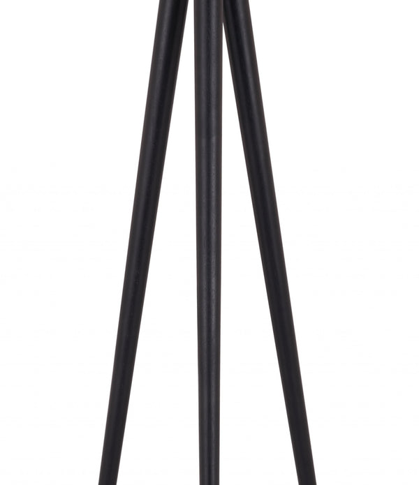 Brass and Black Tall Tripod Dome Floor Lamp