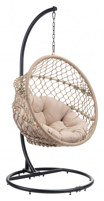 Rope Weave Beige Hanging Chair